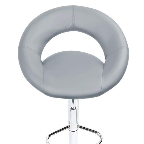 IntimaTe WM Heart Barhocker mit lehne 2er Set, Barstuhl Höhenverstellbar drehbar, Tresenhocker aus Kunstleder, Grau – Bild 6