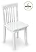 KidKraft Avalon Wooden Single Classic Back Desk Chair for Children - White, Gift for Ages 5-10