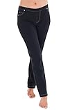 PajamaJeans Women's Skinny Stretch Knit Denim Jeans in Black
