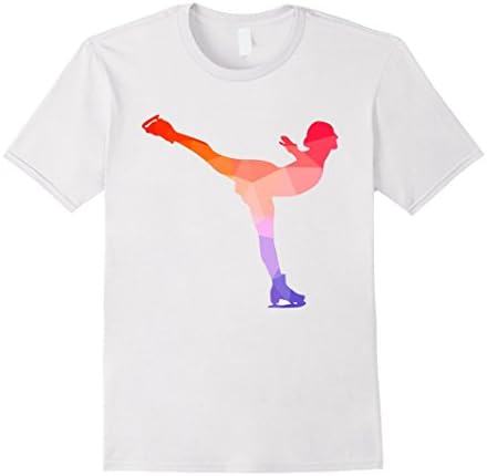 Mens Rainbow Figure Skater | Female Skating Tee Medium White