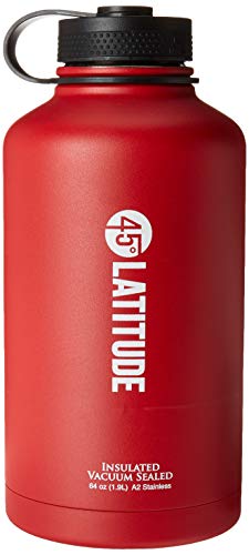 45 Degree Latitude Beer Growler, Enjoy Your Favorite Craft Beer Or IPA from The Comfort of Your Own Home, Stainless Steel Growler 64 oz - Red - Thumbnail 7