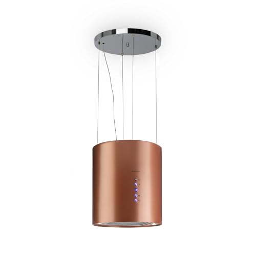 Klarstein Inselhaube, Dunstabzugshaube Umluft, Leise Abzugshaube fr Kochinsel, Aktivkohlefilter, Inselhauben Freih?gend Kronleuchter-Design, 3 Stufen