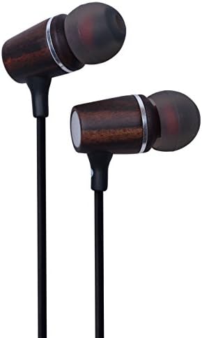 GearBizz Pure Music Ebony Wood Stereo Earbuds In Ear Headphones Headsets Full-range Balance Earphones (220)