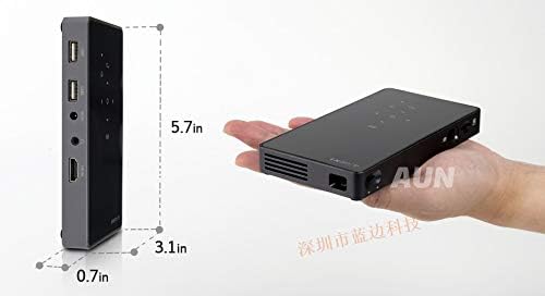 Gloryelenxs AUN for Android 7.1 Portable HD DLP Projector D5S Built-in WiFi Bluetooth USB SD Card 4500mAH Battery Home Cinema