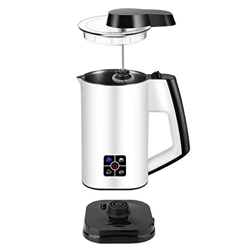 CUSIBOX Milk Frother, Electric Foam Machine, Automatic Hot and Cold Milk Steamer for Coffee, Cappuccino and Macchiato (White), stylish and easy to operate, MF003