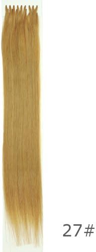 16 Inch U-Tip (Nail Tip) Hot Fusion Hair Extensions, 25 pcs Remy Human Hair Extensions (Light Auburn / Strawberry Blonde #27) by Clenna USA