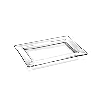 Barski European Glass - Rectangular Tray - Platter - With Rim - 9.5" Long , 7 " Wide - Made in Europe