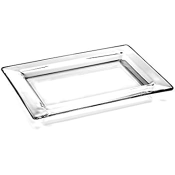Barski European Glass - Rectangular Tray - Platter - With Rim - 9.5