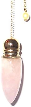 Find Something Different Brass Plated Pendulum with Rose Quartz Chamber 20 Grams