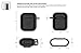 amasing AirPods Case 7 in 1 for Airpods 1&2 Accessories Kits Protective Silicone Cover for Airpod Gen1 2 (Front Led Visible) with 2 Ear Hook /2 Staps/1 Clips Tips Grips/1 Zipper Box Black