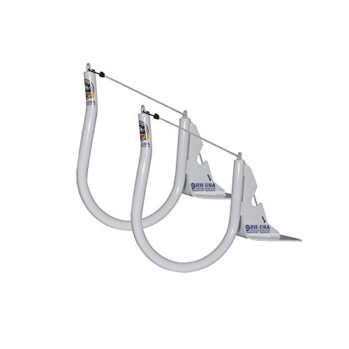White Powder Coated Dock Mount Kayak Racks