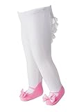 Mille Feuille Baby Girls Ruffle Tights Mary Jane Bow Light Pink