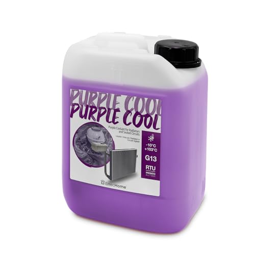 ERRECHOME Purple Cool, Purple Coolant and Antifreeze -10°C/+103°C, Formulation with Glycerin, G13, Ready to Use, 5 Litres