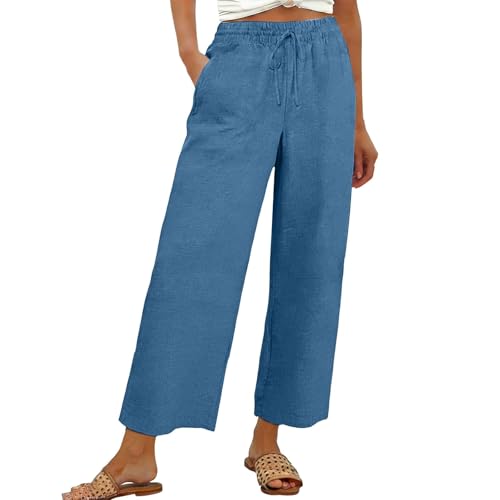 Summer Crop Pants for Women 2023 Trendy | Cropped Pants Women Dressy Blue