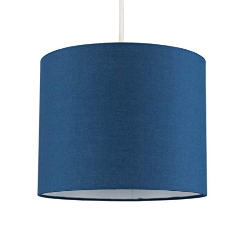 Minisun Small Modern Navy Blue Cylinder Ceiling Pendant Table Lamp