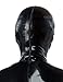 Latex Hood Mask Fancy Open Mouth Big Eyes Catsuit Wear Sexy 0.4MM