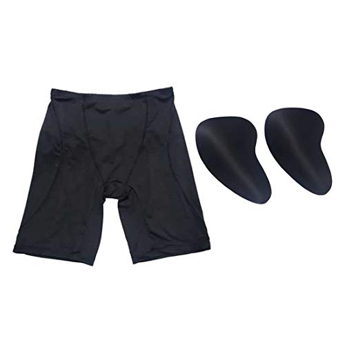 YUENA CARE Hip Butt Enhancer Shapewear Panty Sponge Padded Women Underwear for Crossdressing (Black Hip Pads Underwear, M)