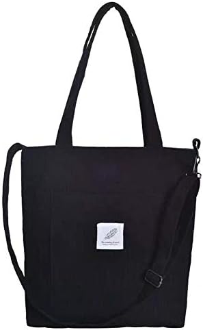 Corduroy Tote Bag - WantGor Upgrade Women's Crossbody Shoulder Handbags Big Capacity Shopping Bag