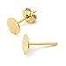 10 Pairs 14k Gold on Sterling Silver Earring Posts | 8mm Flat Board Glue On Post Setting W/Earnut Safety Clutches Backs SS277-8