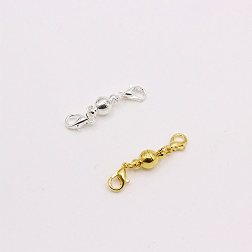 Dsmile 24 Pcs Gold Color and Silver Color Magnetic Lobster Clasps for Jewelry Necklace Bracelet