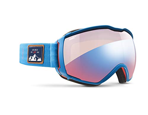 Julbo Aerospace Photochromic Snow Goggles with Ultra Venting Superflow Technology No Fogging - Zebra Light Red - Blue/Red