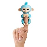 Fingerlings Glitter Monkey - Amelia (Turquoise Blue Glitter) - Interactive Baby Pet - By WowWee