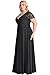 Lalagen Women's Lace Sleeve V Neck Plus Size Evening Maxi Dress Gown