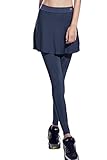 Senchanting Skirt Legging Full Length Active Yoga Tennis Skinny Pants with Skirt