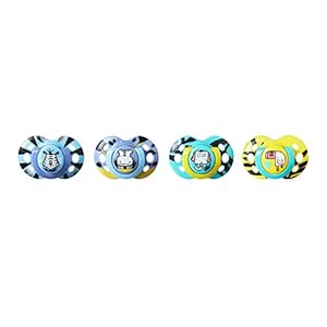 Tommee Tippee Fun Style Pacifiers, Symmetrical Design, BPA-Free Silicone Binkies, 6-18m, 4-Count