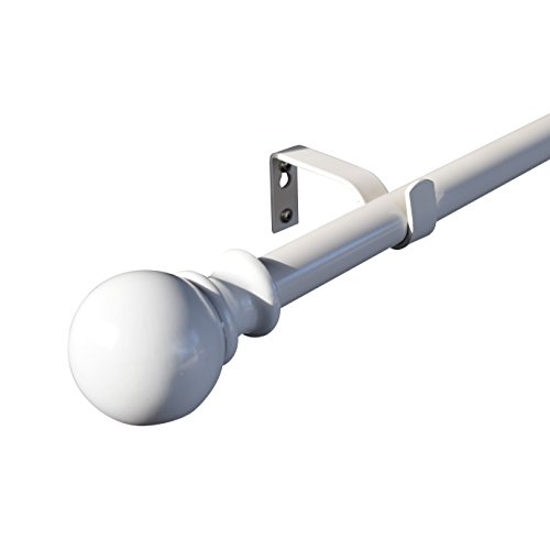 gbHome GH-6757WB Seraphic Felicity Curtain Rod, 72-144 In, White, Metal Cafe Rod Window Treatment Rod Drapery Rod - Thumbnail 2