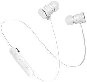 Wireless Headphones V4.1 Wireless Sports Earphones Sweatproof HD Stereo Earbuds for Gym Running Noise Cancelling Headset(White)