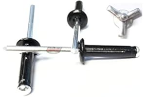 RACER'S SPEED SHOP Black 3/16" Small Head Tri-Fold Exploding Aluminum Mandrel Pop Rivets 100 pack