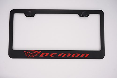 Demon Black License Plate Frame with Caps For SRT