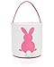 MONOBLANKS Easter Bunny Basket Bags, Rabbit Bucket Tote for Easter Egg Hunts Decorations Candy Gifts Storage (Pink)