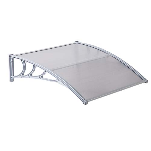 Uenjoy 40″ x 40″ Outdoor Clear Awning Polycarbonate Rain Canopy Shelter Door Window  ...