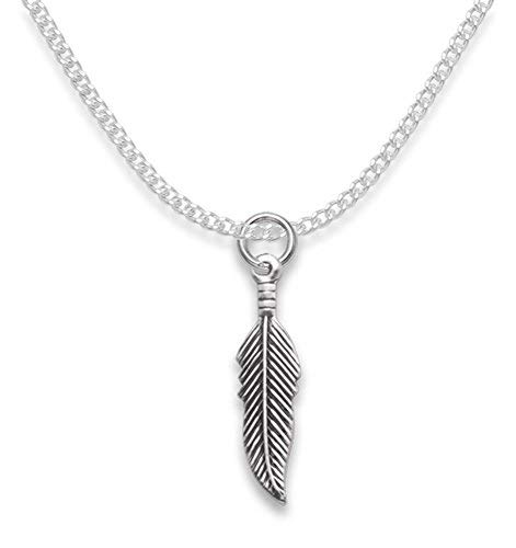 Heather Needham Sterling Silver Feather Necklace on 16" silver chain - Size: 20mm x 6mm Gift Boxed. 8043/16
