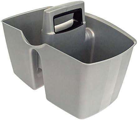 Curver Plastics 2 Compartment 40x26cm Handy Cleaning Utility Tool Storage Caddy (Silver)