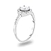 Rhodium-Plated 925 Sterling Silver Prong Set Cubic Zirconia Classic Round Halo Engagement Ring