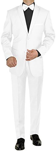 GN GIORGIO NAPOLI Men's Tuxedo Suit Two Button Jacket Flat Front Adjustable Pant