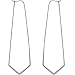 Humble Chic Geometric Chevron Threader Hoop Earrings - Hypoallergenic Lightweight Cutout Thin Wire Drop Dangles, 925 White - 3 inch