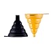 Deiss ART Silicone Collapsible Funnel Set - Rounded & Squared Foldable Funnels - Food Grade, BPA free, Dishwasher Safe - Set of 2