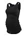 Pack of 3pcs Mama Womens Basic Layering Maternity Tank Top Pregnancy Tee Scoop Neck Sleeveless Solid Side Ruched Vest