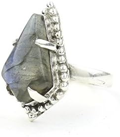 Lover's Coffin Ring, Sterling Silver Labradorite Ring, Gemstone, Festival Jewelry, Boho, Wiccan, Gypsy, Hippie, Spiritual