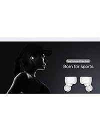 Inalámbricos estéreo Bluetooth auriculares, leelvis sudor auriculares con micro Power Bank, Mini In Ear deporte auricular con micrófono con cancelación de ruido para IOS Android smartphones Blanco