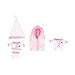 Distroller Neonate Nerlie Girl Clothing Pink Sleeper Set with 2 Pajama Sets, 2 Hats, and Blanket - Mexico KSI-Merito Exclusive