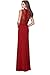 Viwenni Women's Floral Lace Long Evening Wedding Bodycon Cocktail Party Dress (Small, Red)