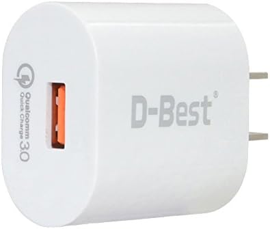QC 3.0 USB Charger, D-Best 18W USB Wall Quick Charge 3.0 Charger for Samsung Galaxy Note8/S8/S8+/S7,LG G6/V30,HTC10 and More,Standard Charge for iPhone X/8/7 and Other(White)