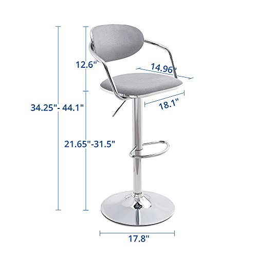 Cozy Castle Bar Stools Set of 2, Counter Height Bar Stools with Back