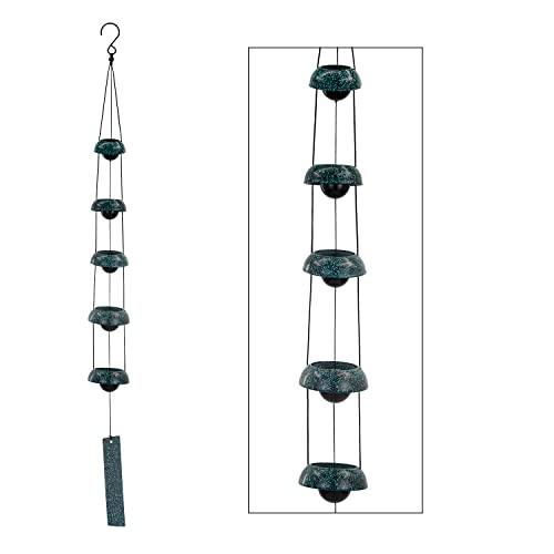 Red Copper 5 Bell Wind Chimes for Home and Yard Decoration