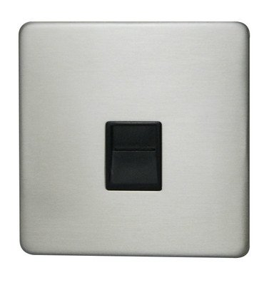 STATUS Telephone Socket | 1 Gang Single Telephone Socket | Stainless Steel | STSSSX10